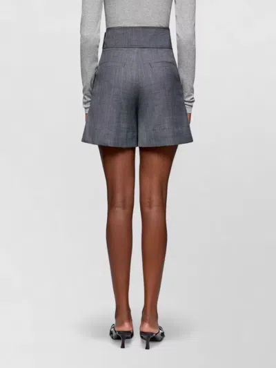 Ganni Wool Tailored Shorts In Multi