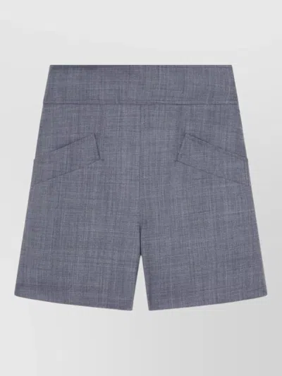 Ganni Wool Tailored Shorts In Multi