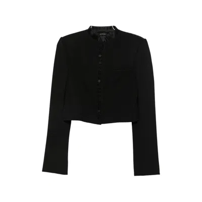 Tom Ford Button-up Cropped Jacket In Black