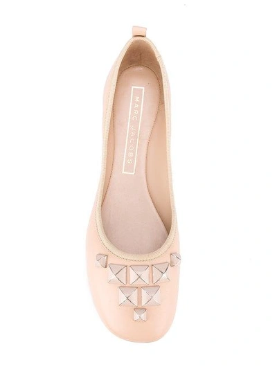 Shop Marc Jacobs Cleo Studded Ballerina Flats In Pink