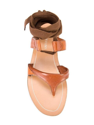 Shop Sarah Flint Grear Sandals In Saddle Grained