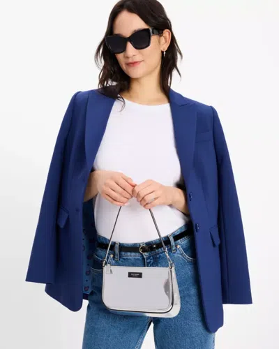 Kate Spade Outlet Sam Icon Metallic Mini Pochette In Silver