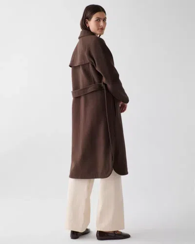 Kate Spade Outlet Wool Belted Trench Coat In Brown