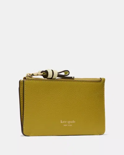 Kate Spade Outlet Loop Zip Card Case In Green