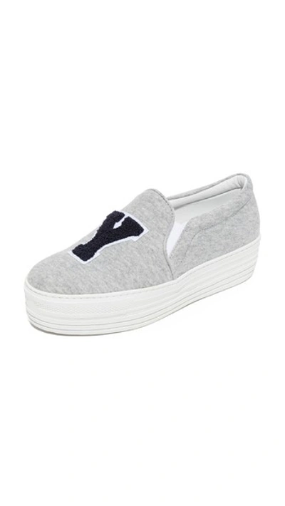 Shop Joshua Sanders Ny Slip On Sneakers In Grey
