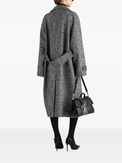 Dolce & Gabbana Double-breasted Flecked Wool-blend Jacket With Leopard Print Lining In Red