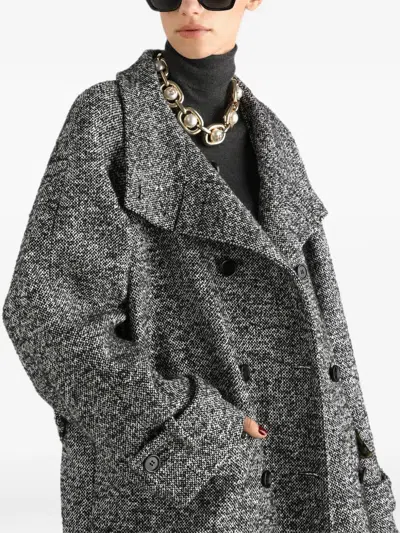 Dolce & Gabbana Double-breasted Flecked Wool-blend Jacket With Leopard Print Lining In Red