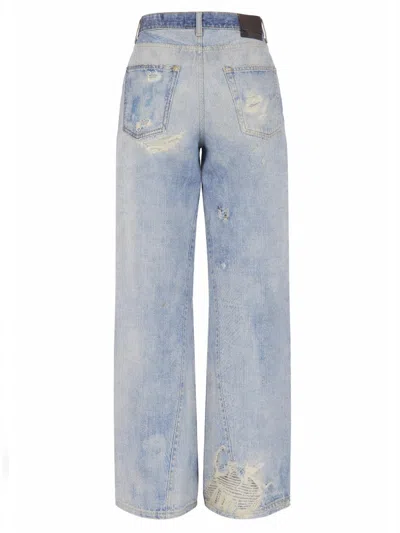 Our Legacy High Waist Boyfriend Jeans With Distressed Finish In Blue