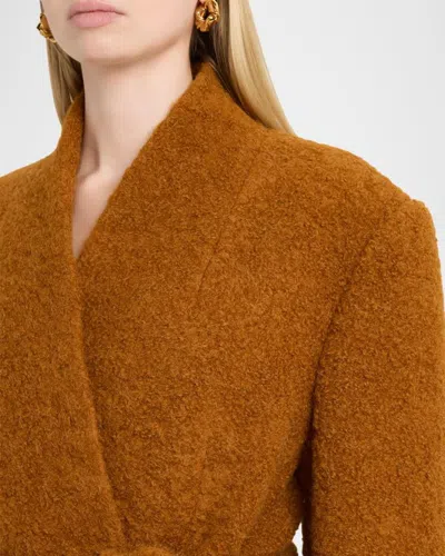 Isabel Marant Syndra Boucle Belted Oversized Wrap Jacket In Brown