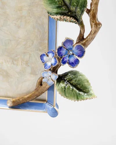 Jay Strongwater Gail Blue Hydrangea Frame, 5" X 7"