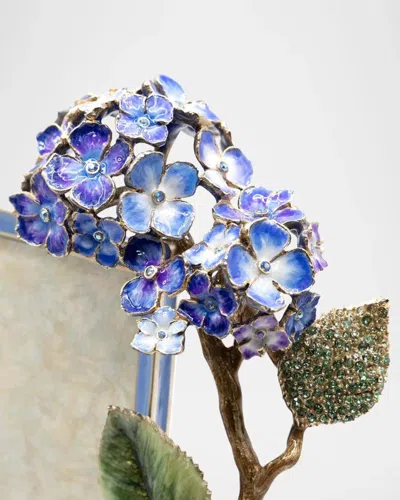 Jay Strongwater Gail Blue Hydrangea Frame, 5" X 7"