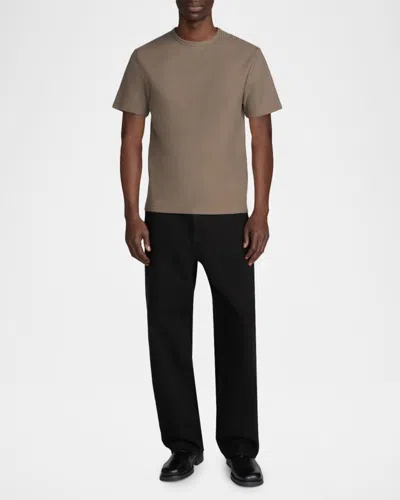 Frame Textured Cotton Jacquard T-shirt In Brown