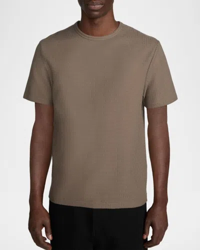 Frame Textured Cotton Jacquard T-shirt In Brown