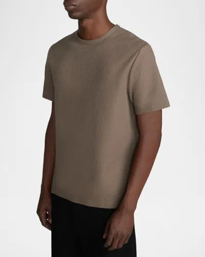 Frame Textured Cotton Jacquard T-shirt In Brown
