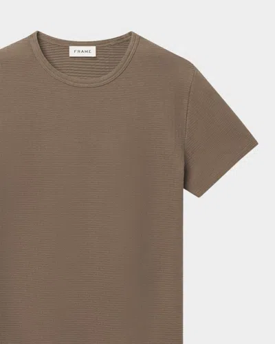 Frame Textured Cotton Jacquard T-shirt In Brown