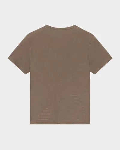 Frame Textured Cotton Jacquard T-shirt In Brown