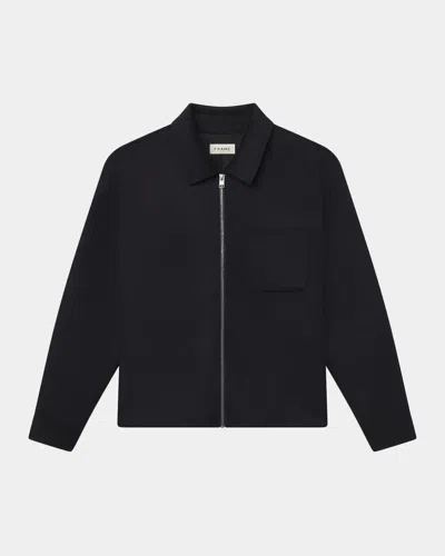 Frame Double Face Wool Zip-front Shirt Jacket In Multi