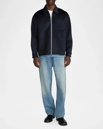 Frame Double Face Wool Zip-front Shirt Jacket In Multi