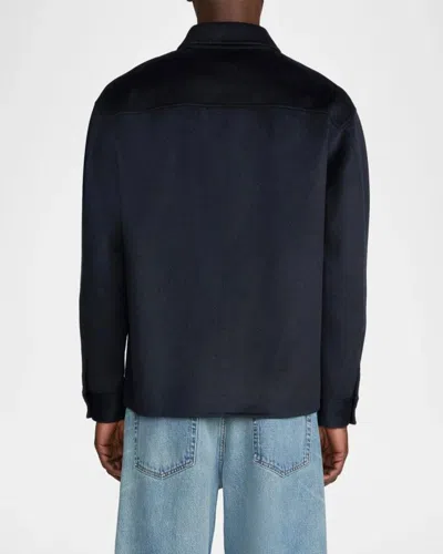 Frame Double Face Wool Zip-front Shirt Jacket In Multi