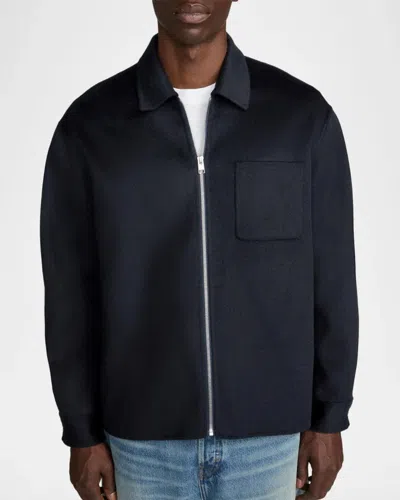 Frame Double Face Wool Zip-front Shirt Jacket In Multi