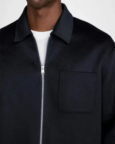 Frame Double Face Wool Zip-front Shirt Jacket In Multi