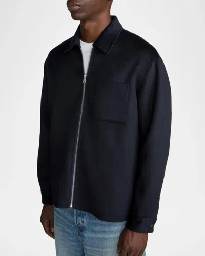 Frame Double Face Wool Zip-front Shirt Jacket In Multi