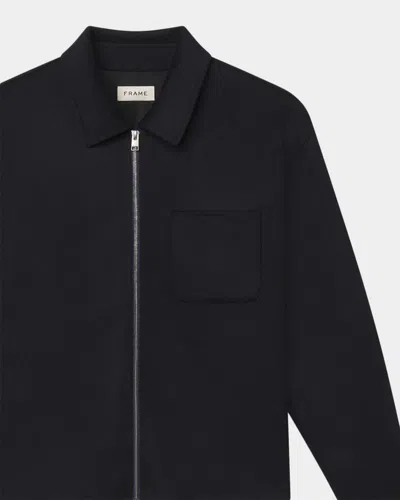 Frame Double Face Wool Zip-front Shirt Jacket In Multi