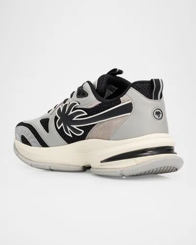 Palm Angels Painted Runner Sneakers In Black Grey