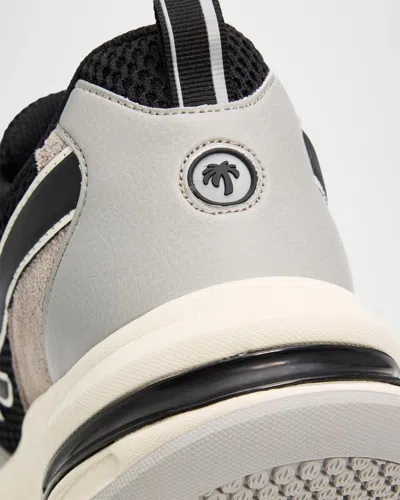 Palm Angels Painted Runner Sneakers In Black Grey
