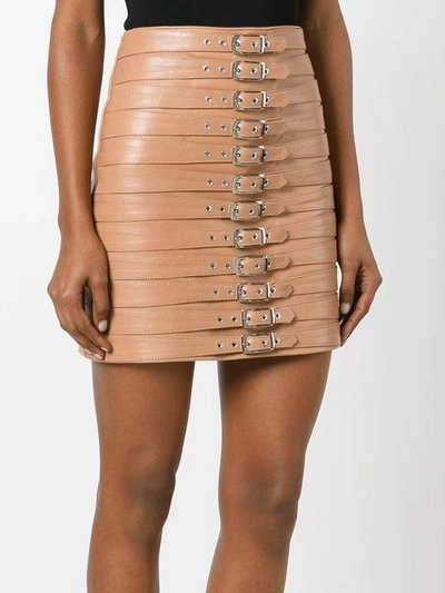 Shop Manokhi Multi Belted Skirt In Nude