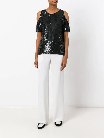 Shop P.a.r.o.s.h Sequin Top In Black