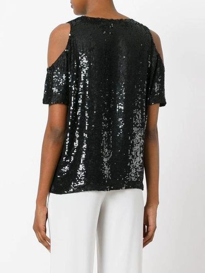 Shop P.a.r.o.s.h Sequin Top In Black