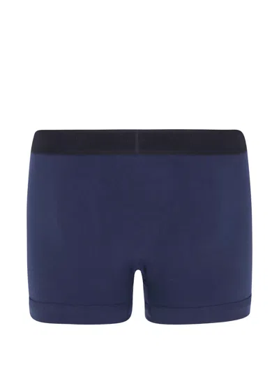 Tom Ford Logo-waistband Boxer Briefs In Blue