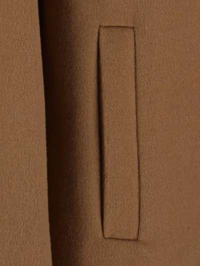 Twinset Double-breasted Coat In Brown