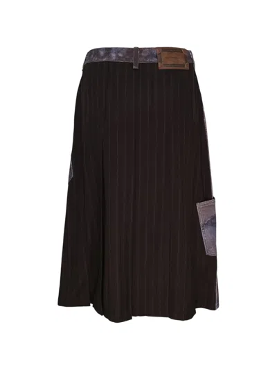Andersson Bell Illusion Patchwork Midi Skirt In Multi
