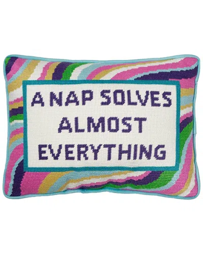 Peking Handicraft A Nap Solves Almost Everything Needlepoint Pillow In Multi