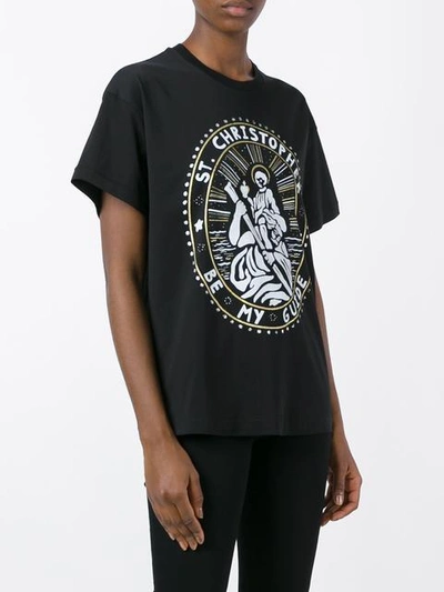 Shop Christopher Kane Saint Christopher T-shirt - Black