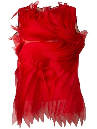 Gianluca Capannolo Isabella Ruffled Top In Red