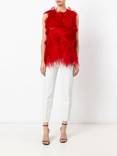 Gianluca Capannolo Isabella Ruffled Top In Red