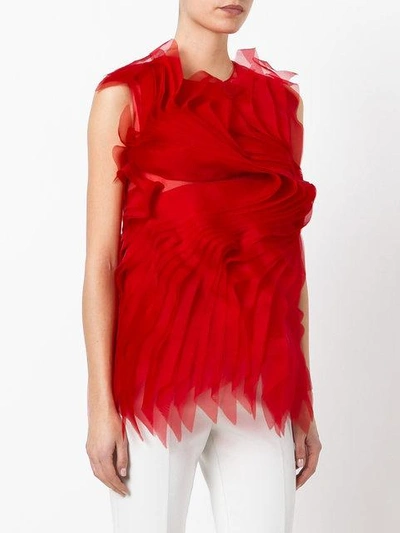 Gianluca Capannolo Isabella Ruffled Top In Red