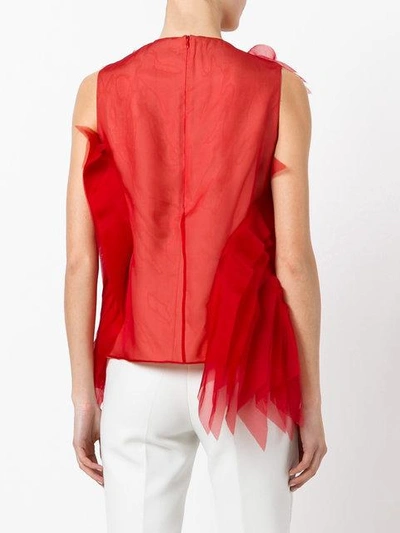 Gianluca Capannolo Isabella Ruffled Top In Red
