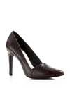 ALICE AND OLIVIA Embossed Pointed Pumps,1461771BORDEAUX
