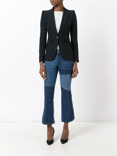 Shop Alexander Mcqueen Panelled Kick Flare Jeans In Blue