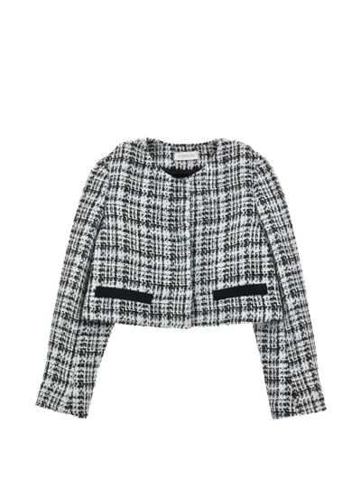 Monnalisa Tweed Cropped Jacket In Multi