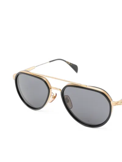 Eyewear By David Beckham Pilot-frame Sunglasses In Gold