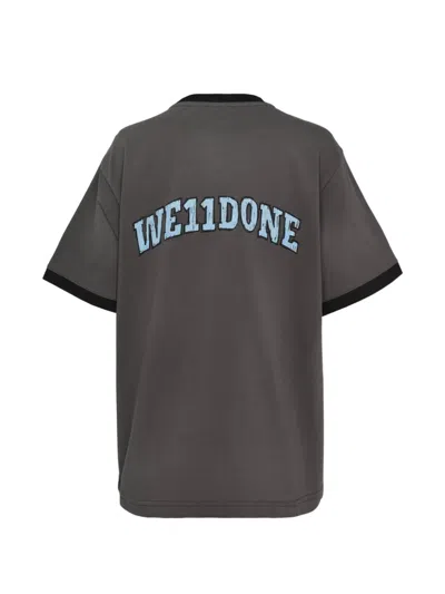 We11 Done Charcoal Washed Doodle Teddy Tee In Green