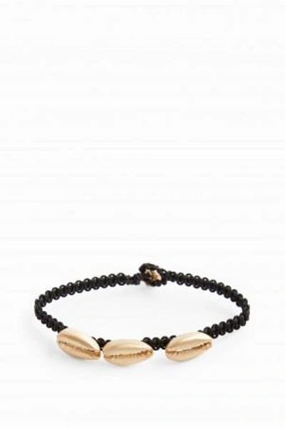 Luis Morais Yellow-gold Three-shell Macramé Bracelet In Metallic