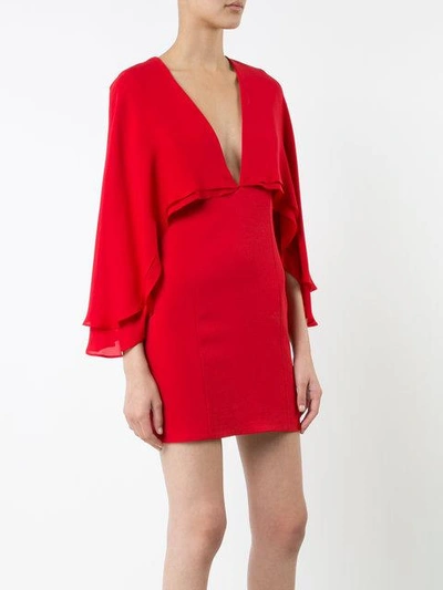 Shop Haney V-neck Cape Dress - Red