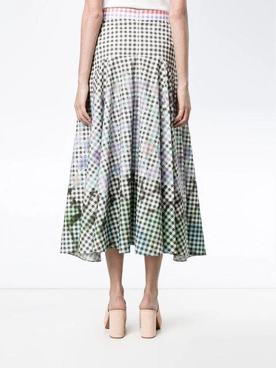 Shop Peter Pilotto Diamond Print Gingham Skirt In Black