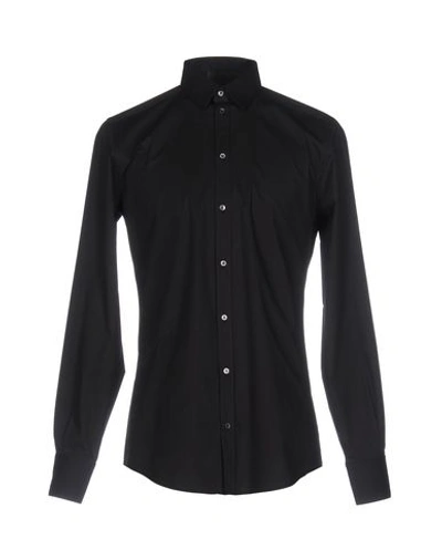 Shop Dolce & Gabbana Man Shirt Black Size 15 Cotton, Elastane